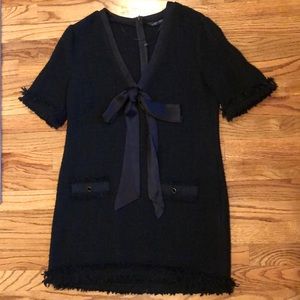 Zara black woven bow top